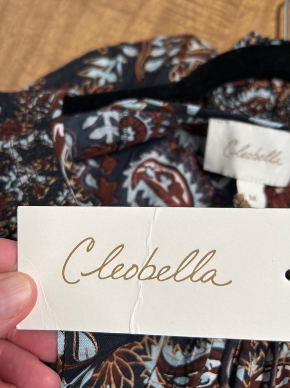 NWT Cleobella Jillian Blouse Organic Cotton Avalon Dark Paisley Ruffle Top M⁠ - Picture 6 of 16